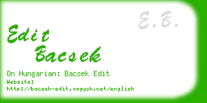 edit bacsek business card